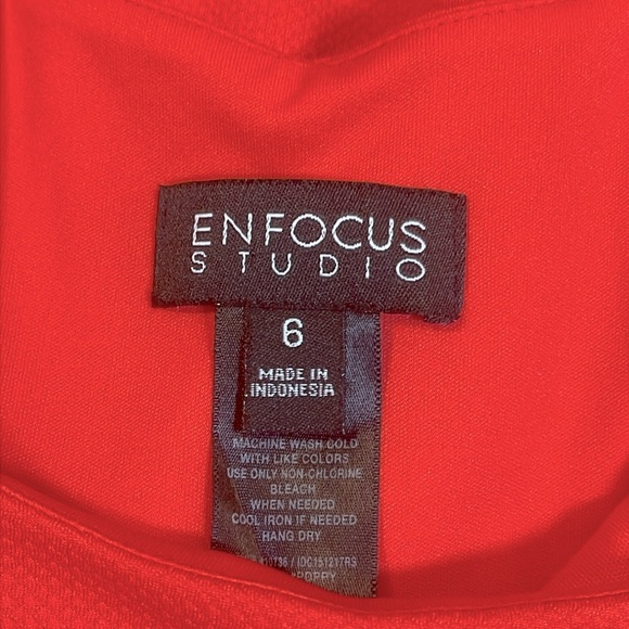 NWOT ENFOCUS Studio Orange Sleeveless Dress NWOT - Picture 3 of 4